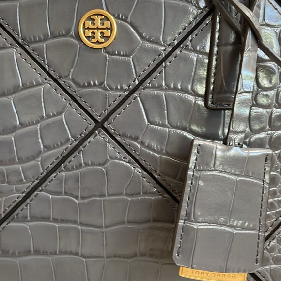 Tory Burch-Walker Diamond Embossed Satchel, Night - Picture 9 of 10